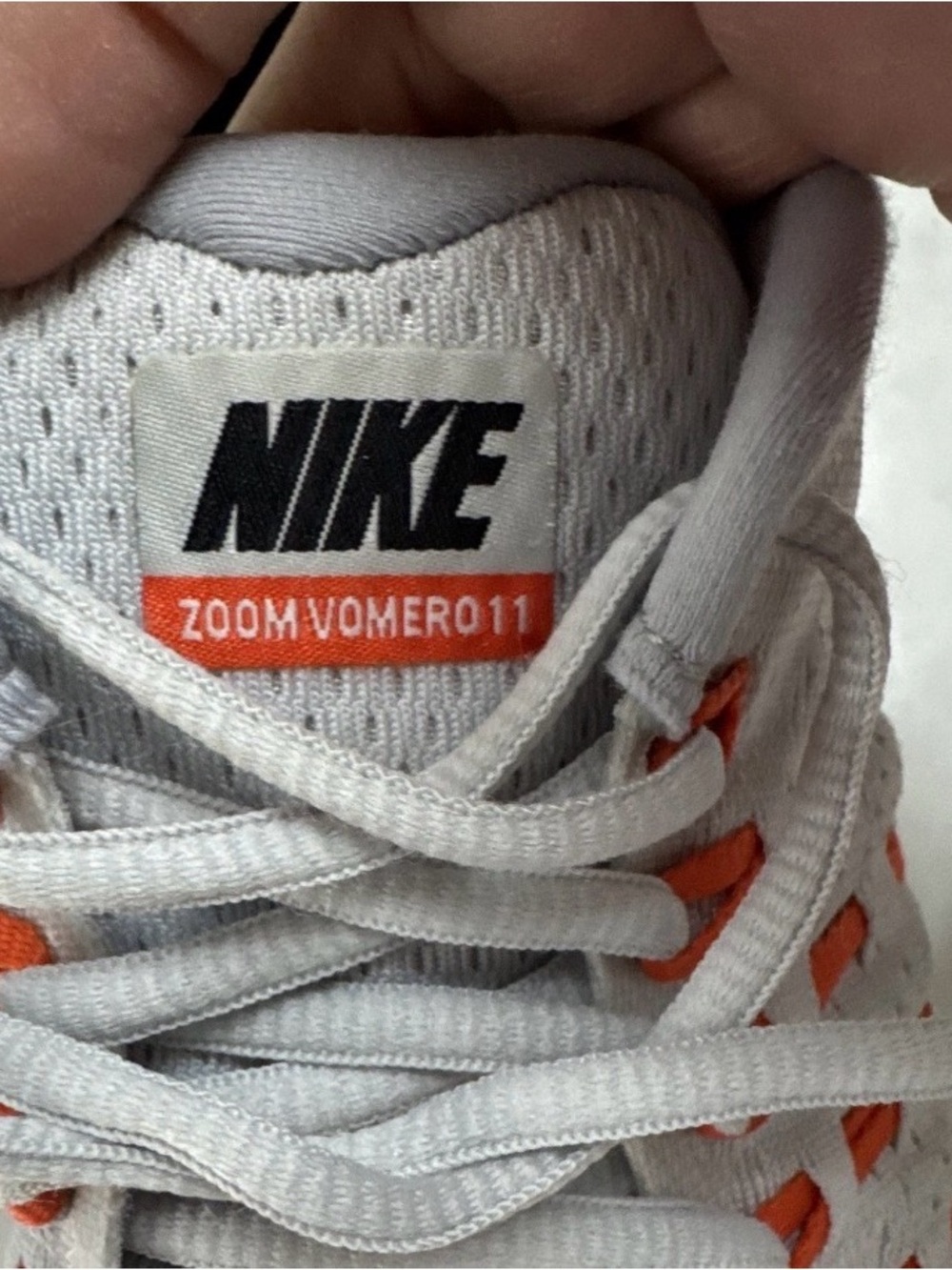 Nike Zoom Vomero 11 White and Orange Running Shoes